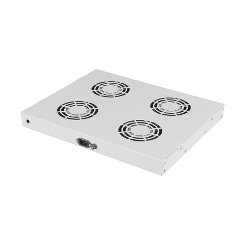 Placă 19” cu 4 ventilatoare, 1U, termostat digital, RAL7035