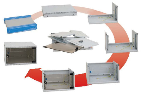 Dulap cablare structurată neasamblat 550x230x395mm 19", 4U