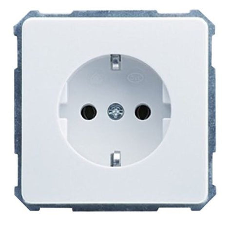 Insert priză ST cu PE, conex. elastică, alb