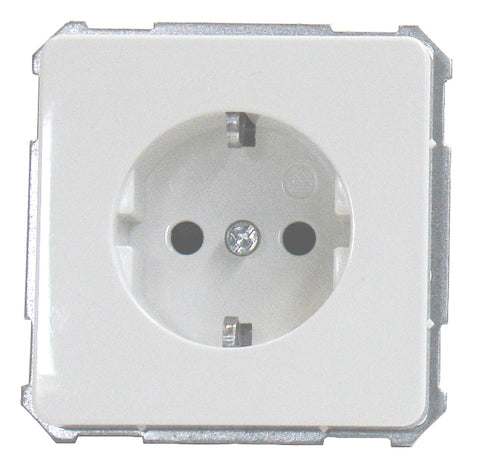 Insert priză ST cu PE+ siguranţă copii, conex. elastică, alb