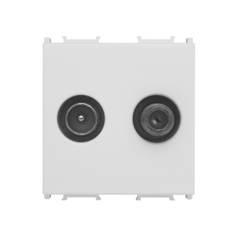 Insert priză antenă SAT-TV punct terminal, 1dB, 2M, alb