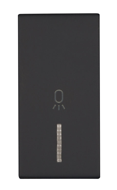Clapetă cu indicator transparent, cu simbol LAMPĂ, 1M, negru