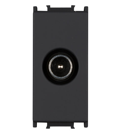 Insert priză TV de trecere, 10dB, 1M, negru