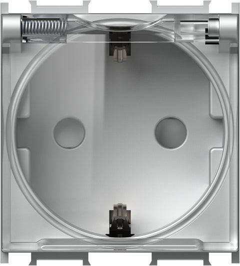 Socket silver, higher protection cover, transparent lid 16A