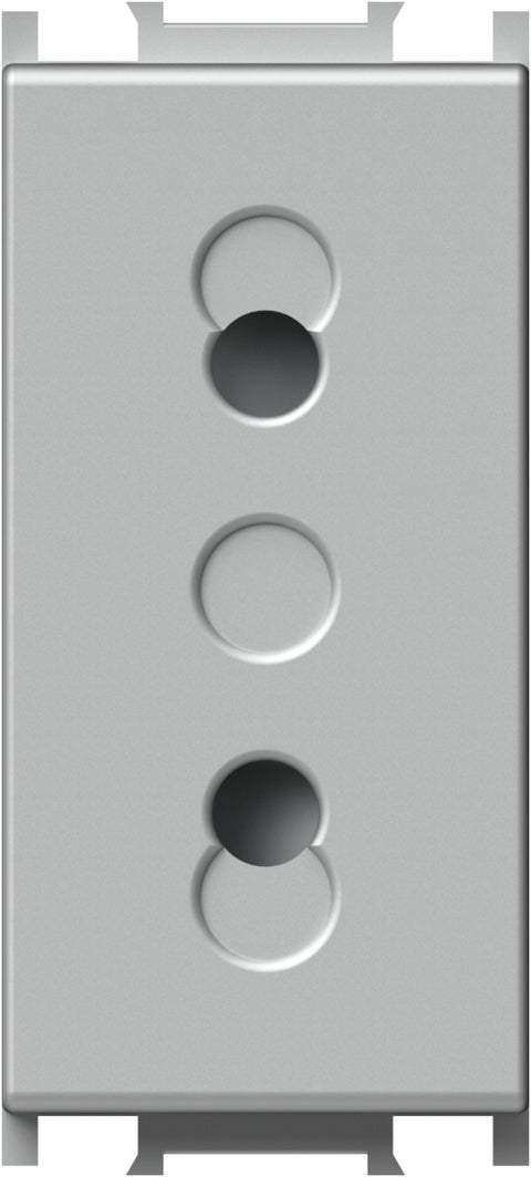 Socket without ground 1M, silver