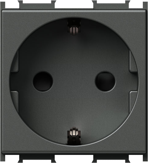 Socket with child protection, anthracite