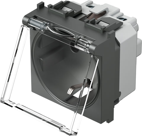 Socket anth, higher protection cover, transparent lid 16A