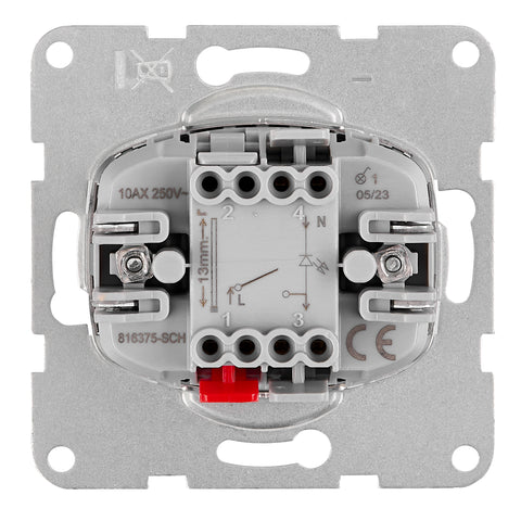 Insert întrerupător simplu, 1 pol, 10A, lumină de control