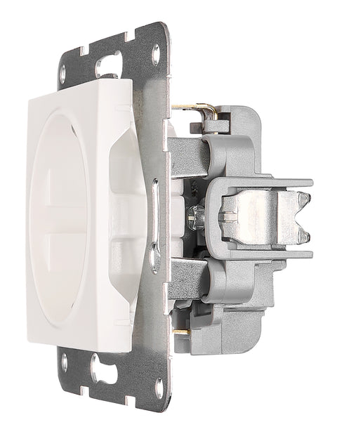 Socket outlet, cage clamps, 1 pcs, white
