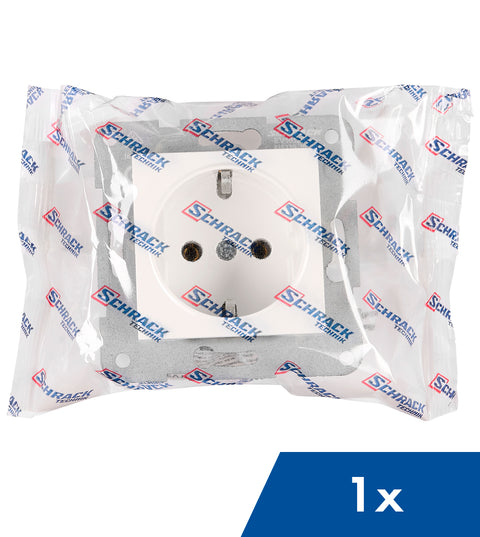 Socket outlet, cage clamps, 1 pcs, white