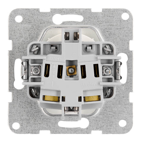 Socket outlet w. safety shutter, cage clamps, 1 pcs, white