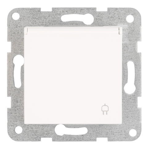 Socket outlet, flap cover, cage clamps, 1 pcs, white