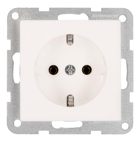 Socket outlet, cage clamps, 1 pcs, white