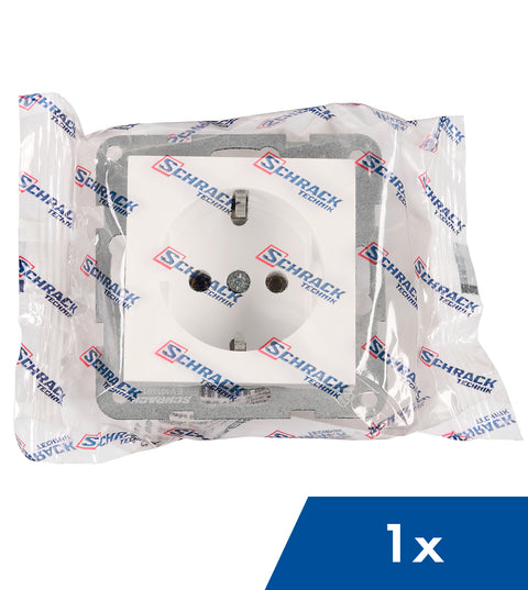 Socket outlet, cage clamps, 1 pcs, white