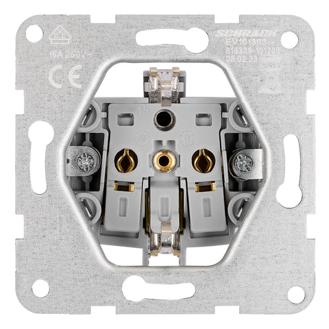 Socket outlet w. safety shutter, cage clamps, 1 pcs, white