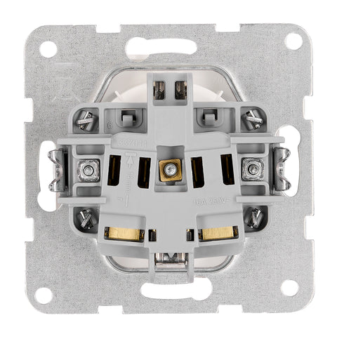 Socket outlet w. safety shutter, cage clamps, 1 pcs, white