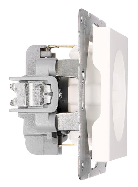 Socket outlet w. safety shutter, cage clamps, 1 pcs, white