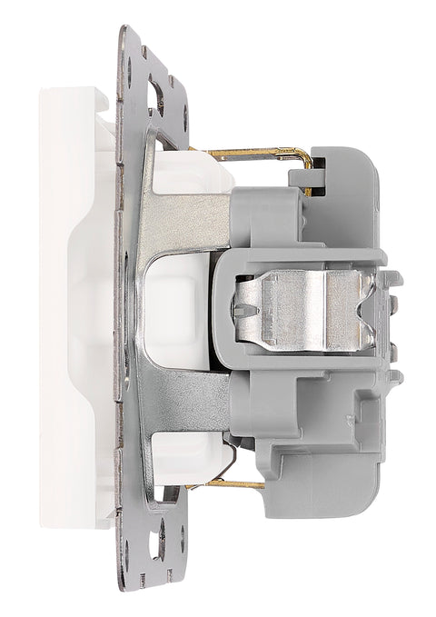Socket outlet w. safety shutter, cage clamps, 1 pcs, white