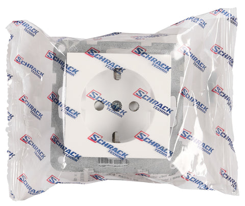 Socket outlet w. safety shutter, cage clamps, 1 pcs, white