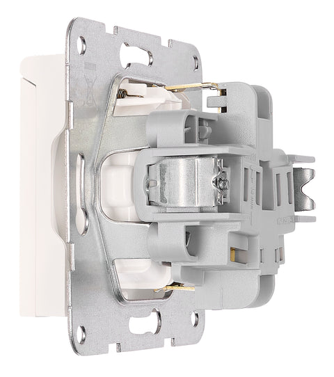 Socket outlet, flap cover, cage clamps, 1 pcs, white