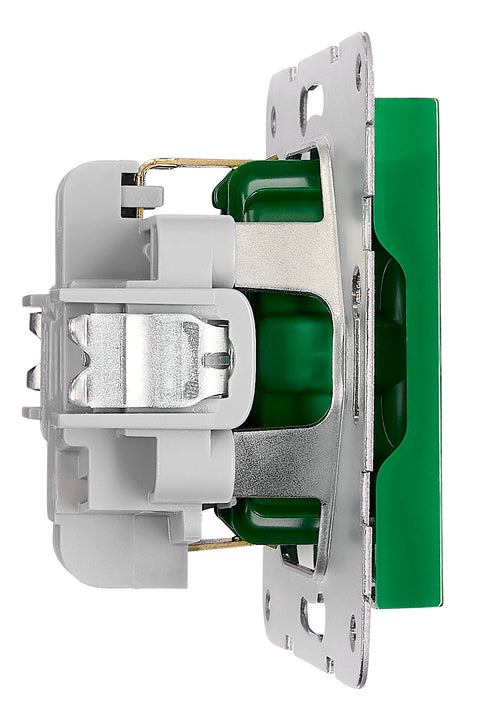 Insert priză, cleme elastice, verde