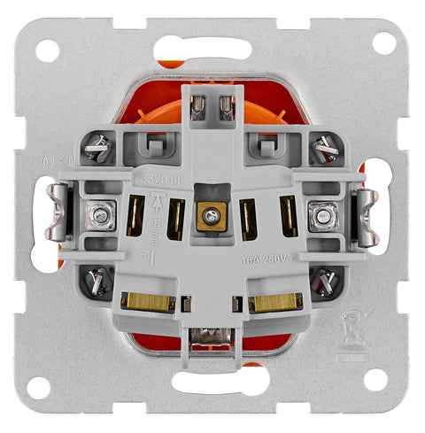 Socket outlet with safety shutter, cage clamps, ZSV, orange