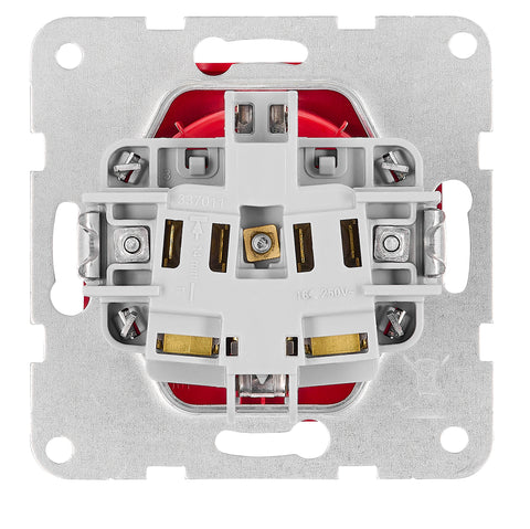 Socket outlet with safety shutter, cage clamps, EDV, red