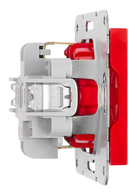 Socket outlet with safety shutter, cage clamps, EDV, red