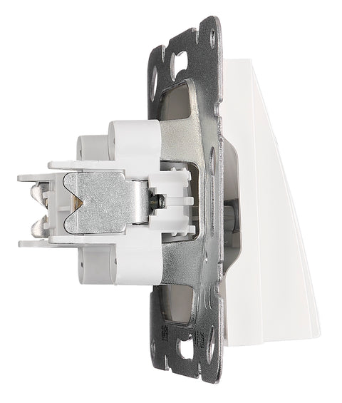 Priză plec. cablu cu mască, albă