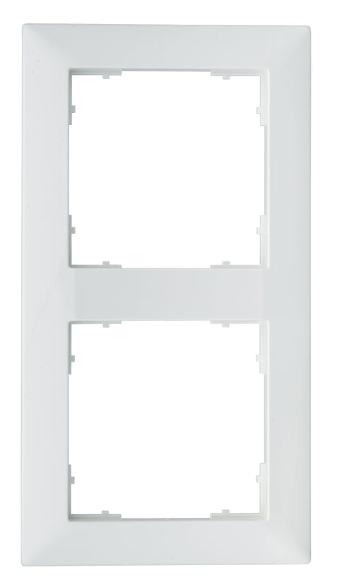 Ramă pentru 2 aparate cu dimensiuni de 55x55mm, albă