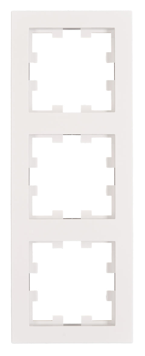 Ramă 3 aparate, Design CUBIC, alb