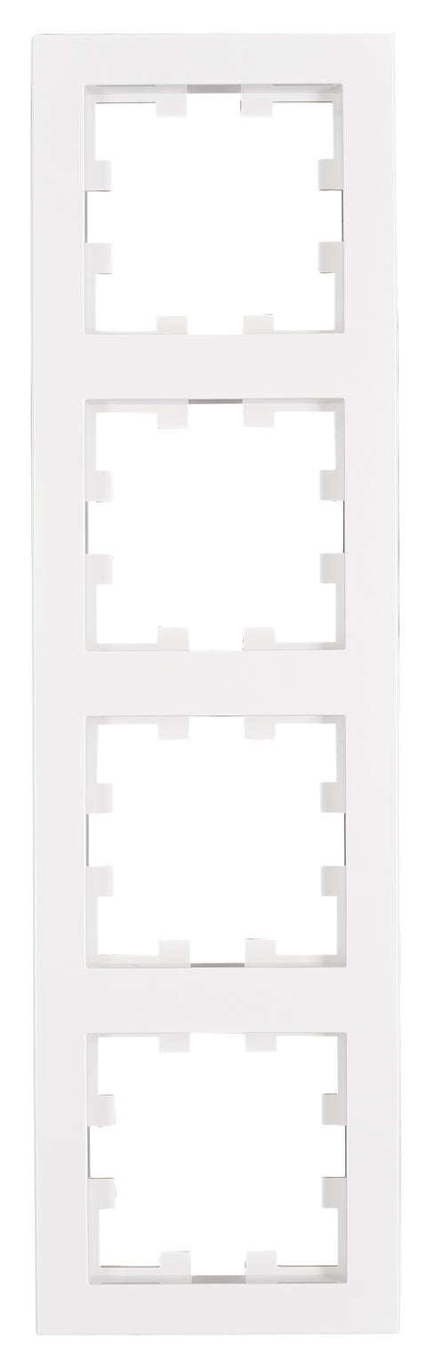 Ramă 4 aparate, Design CUBIC, alb