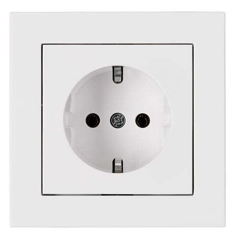 Priză simplă, completă, terminale cu șurub, albă