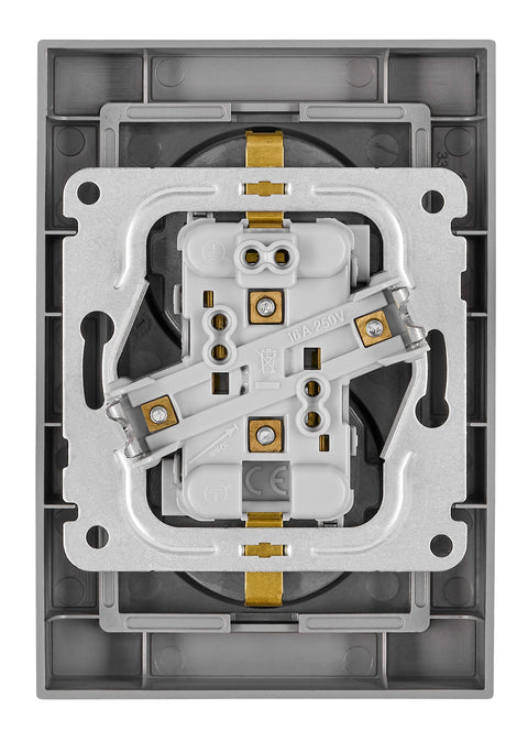 Priză dublă completă cu contacte de protecție, antracit