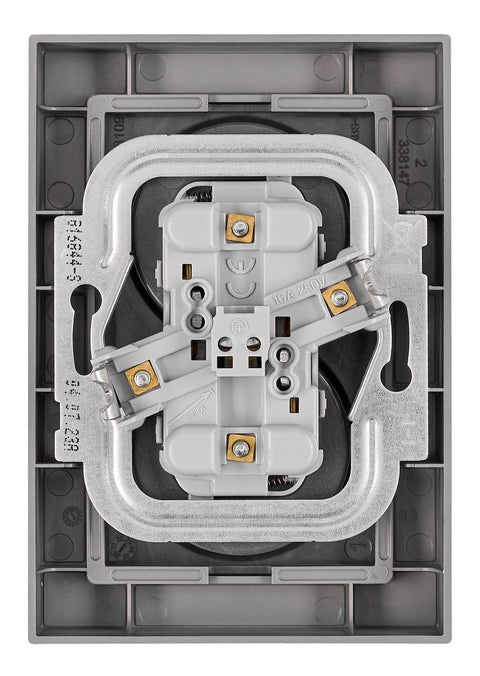 Priză dublă completăcu Pin PE, conexiune cu șurub, antracit