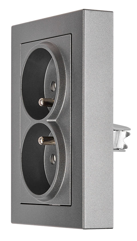 Priză dublă completăcu Pin PE, conexiune cu șurub, antracit