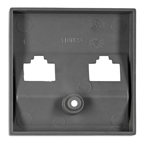 Mască pentru priză 2xRJ45 TOOLLESS LINE, antracit