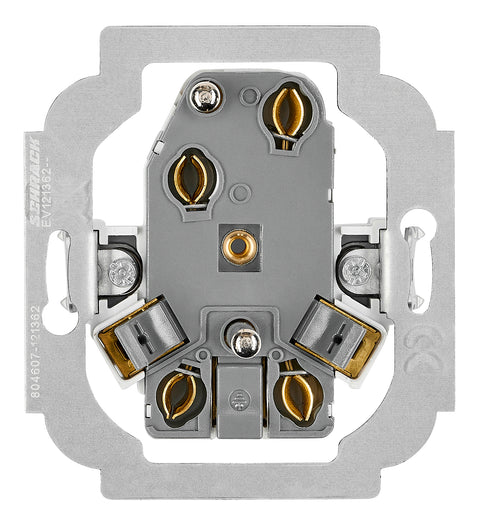 Priză dublă completă cu Pin PE, 2xPE, 1 priză rotită 45°, ar
