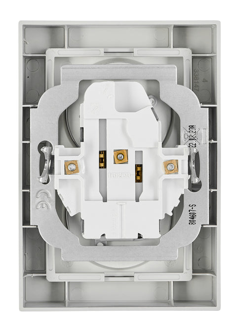 Priză dublă completă cu Pin PE, 2xPE, 1 priză rotită 45°, ar