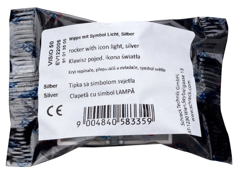 Clapetă cu simbol LAMPĂ, argintiu
