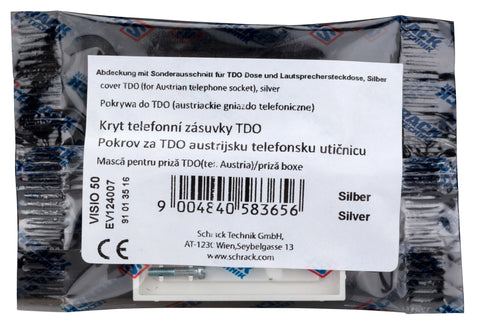 Mască pentru priză TDO(tel. Austria)/priză boxe, argintiu
