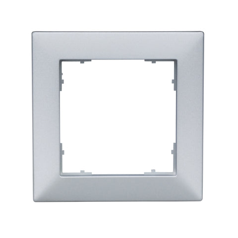 Ramă pentru 1 aparat cu dimensiuni de 55x55mm, argintie