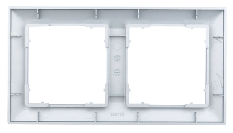 Ramă pentru 2 aparate cu dimensiuni de 55x55mm, argintie