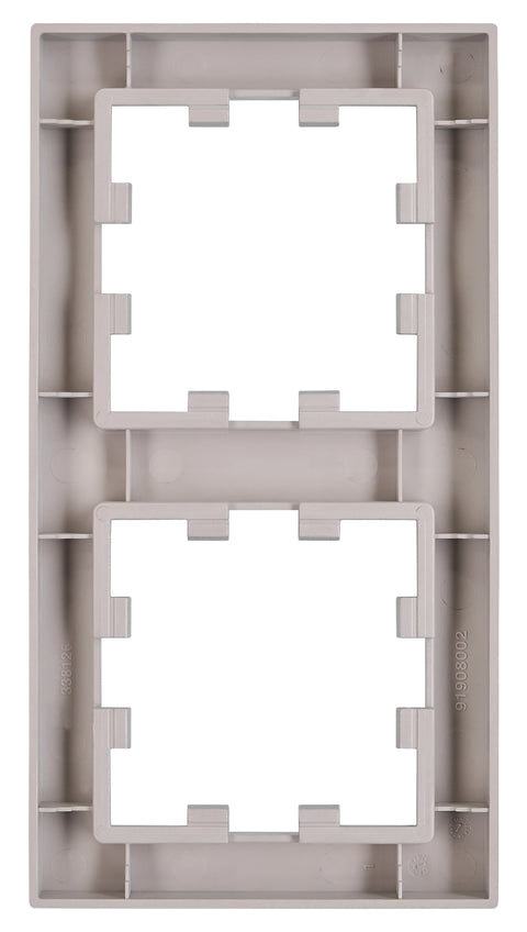 Ramă 2 aparate, Design CUBIC, argintie