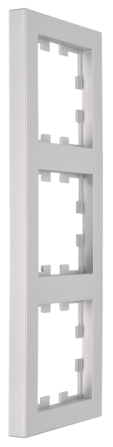 Ramă 3 aparate, Design CUBIC, argintie