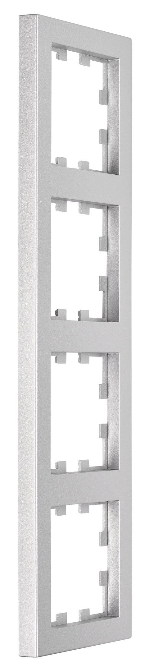 Ramă 4 aparate, Design CUBIC, argintie