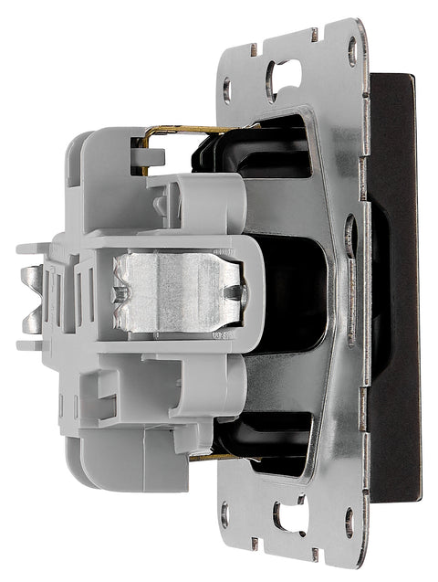 Socket outlet, cage clamps, black