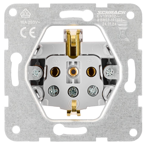 Socket outlet, screw clamps, black