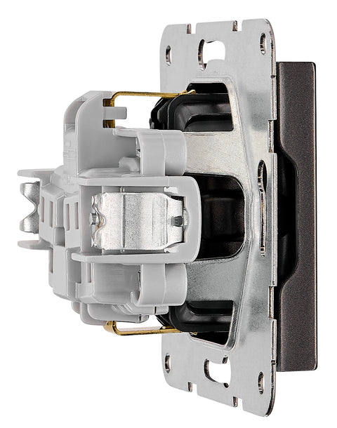 Socket outlet, screw clamps, black