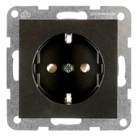 Socket outlet with safety shutter, cage clamps, black